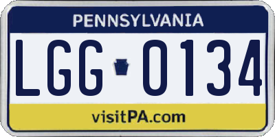 PA license plate LGG0134