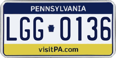 PA license plate LGG0136