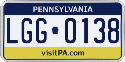PA license plate LGG0138