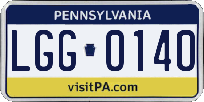 PA license plate LGG0140