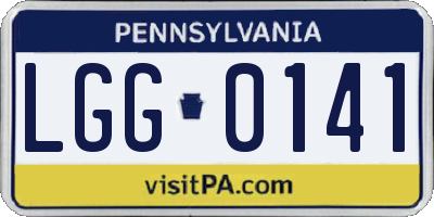 PA license plate LGG0141