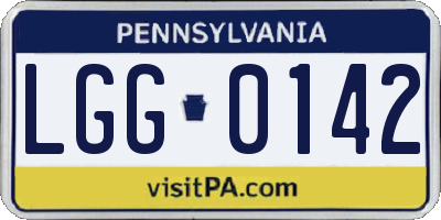 PA license plate LGG0142