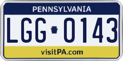 PA license plate LGG0143