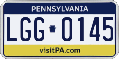 PA license plate LGG0145