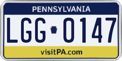 PA license plate LGG0147