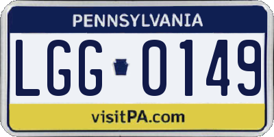 PA license plate LGG0149