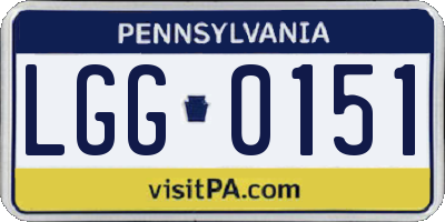 PA license plate LGG0151