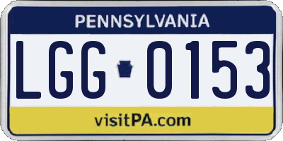 PA license plate LGG0153