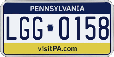PA license plate LGG0158