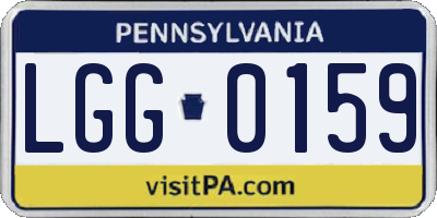 PA license plate LGG0159