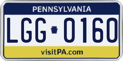 PA license plate LGG0160
