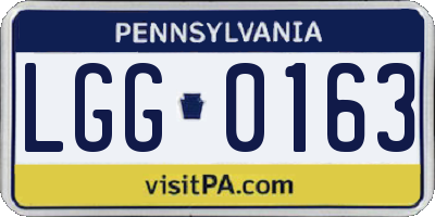 PA license plate LGG0163