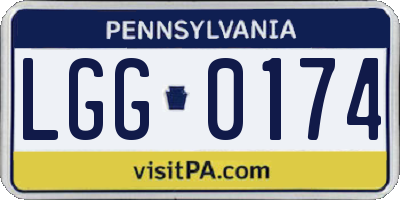PA license plate LGG0174