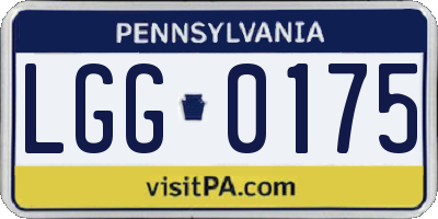 PA license plate LGG0175