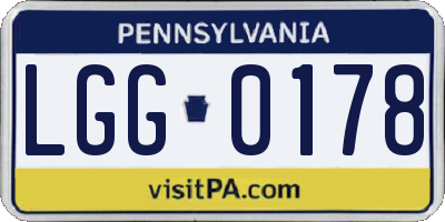 PA license plate LGG0178