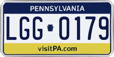 PA license plate LGG0179