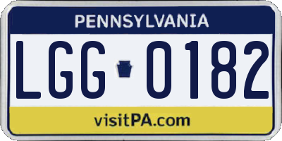 PA license plate LGG0182