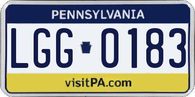 PA license plate LGG0183