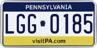 PA license plate LGG0185