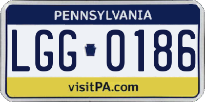 PA license plate LGG0186
