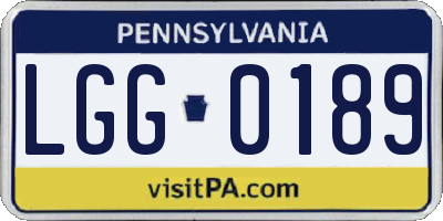 PA license plate LGG0189
