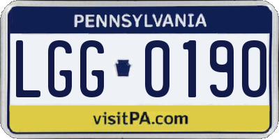 PA license plate LGG0190
