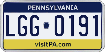 PA license plate LGG0191