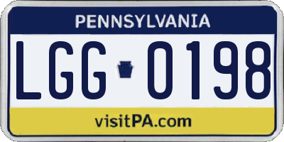 PA license plate LGG0198