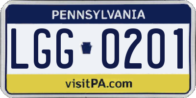PA license plate LGG0201