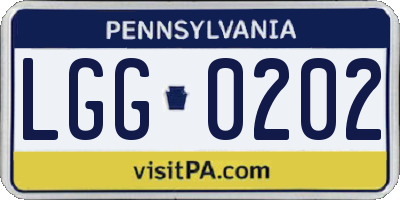 PA license plate LGG0202