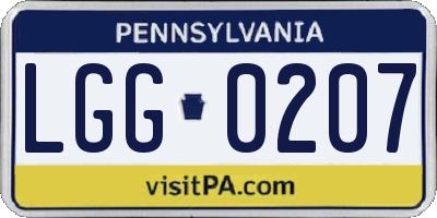 PA license plate LGG0207