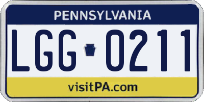 PA license plate LGG0211