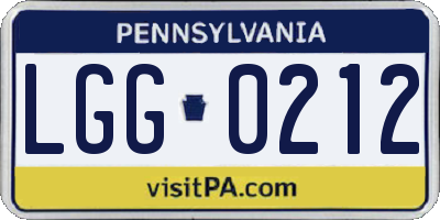 PA license plate LGG0212
