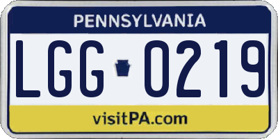 PA license plate LGG0219