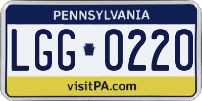 PA license plate LGG0220