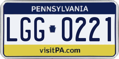 PA license plate LGG0221