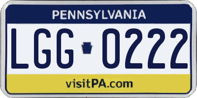 PA license plate LGG0222