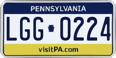 PA license plate LGG0224