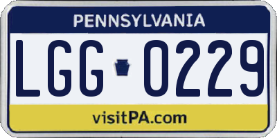 PA license plate LGG0229