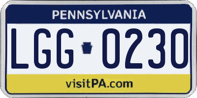 PA license plate LGG0230
