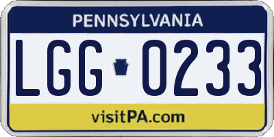 PA license plate LGG0233