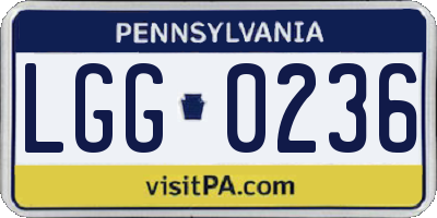 PA license plate LGG0236