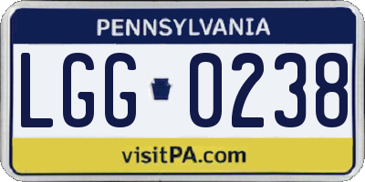 PA license plate LGG0238
