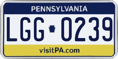 PA license plate LGG0239