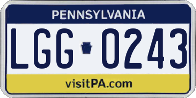 PA license plate LGG0243
