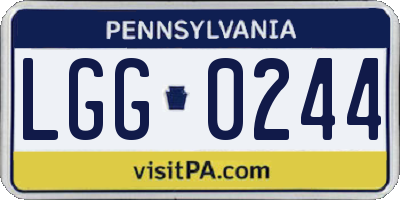 PA license plate LGG0244