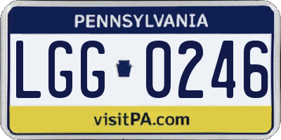 PA license plate LGG0246