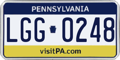 PA license plate LGG0248