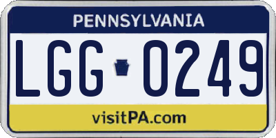 PA license plate LGG0249
