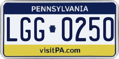 PA license plate LGG0250
